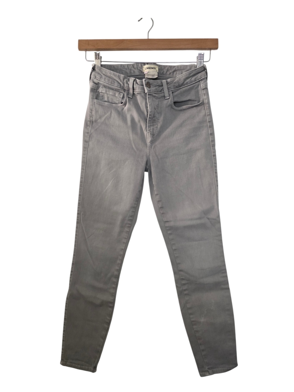 L'AGENCE "Margot" High Rise Skinny Jeans in Gris (Gray) Size 28